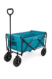 Bollerwagen mit Flaschenhalter faltbar 80L 100Kg Traglast Transportwagen Strand und Campingwagen