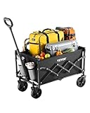 VEVOR Bollerwagen 66x45x46 cm, 102 kg Faltbarer Transportwagen mit Geländerädern, Outdoor-Allzweckwagen mit verstellbarem Griff, Campingwagen für Strand, Lebensmittelgeschäft, Garten, Schwarz