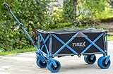 TIREX by xonic® Bollerwagen Vollgummi-PU-Universal-Räder - Robuster Transport-Wagen, faltbar mit Fußbremsen - Hand-Karre mit 2-Fach verstellbarem Griff - Unfold & go (PU XL Räder, Blue'n Grey)